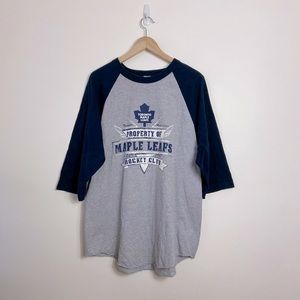 Toronto Maple Leafs 3/4 Sleeve Baseball Style Jersey Shirt